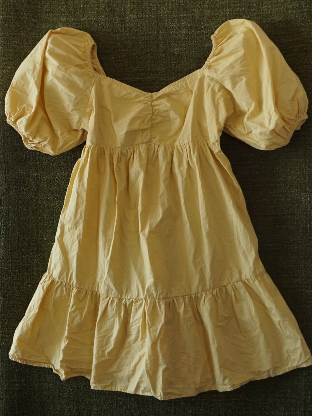 Billabong yellow puff sleeve mini dress  Size S